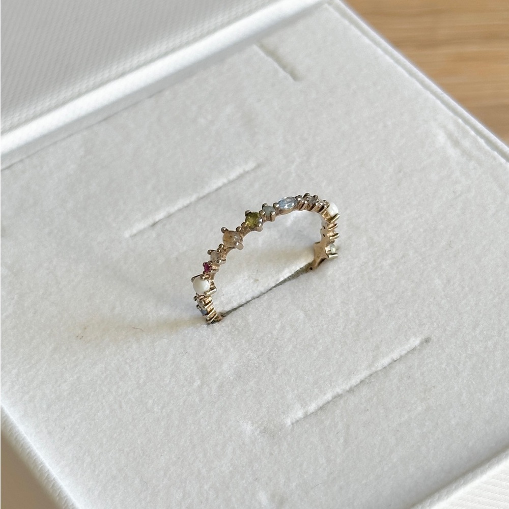 Gold 925 rainbow Gemstone Ring